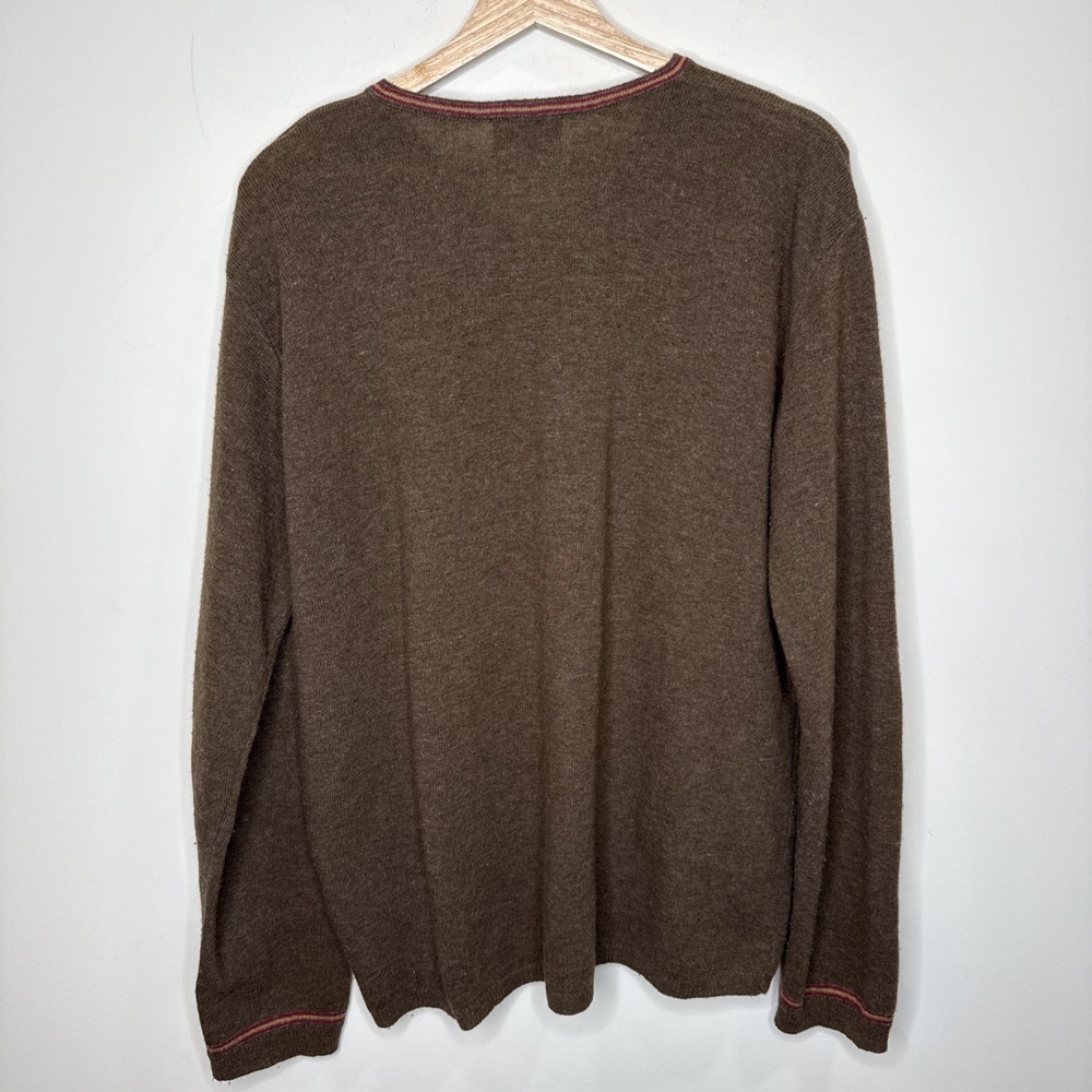 Vintage Y2K Free People Sweater Mens L Chocolate Brown Wool Grunge Cabin Skater - Picture 4 of 4